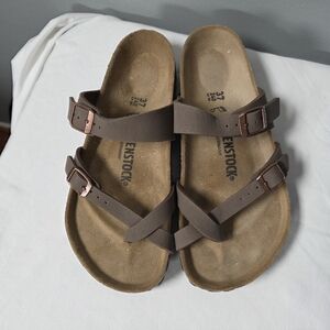 Birkenstock Mayari Sandals Women's Euro Size 37 US Size 6 Brown Leather